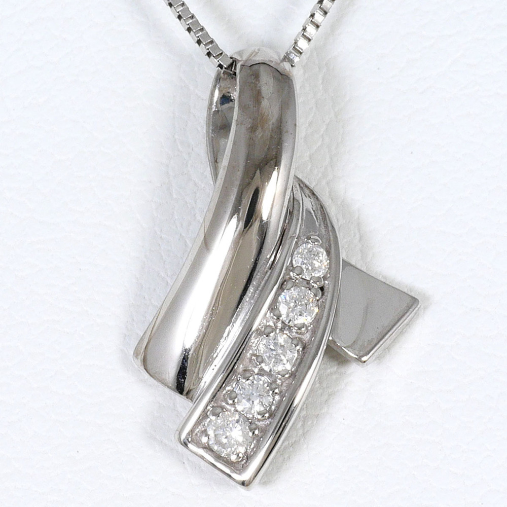 VINTAGE 14k Silver Diamond Necklace